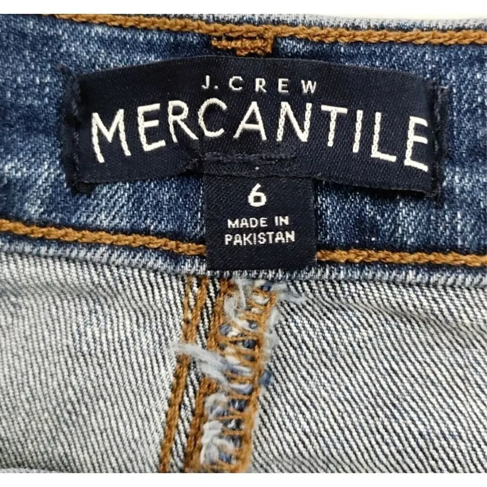 J. CREW MERCANTILE RAW HEM DENIM SKIRT SIZE 6 NWOT